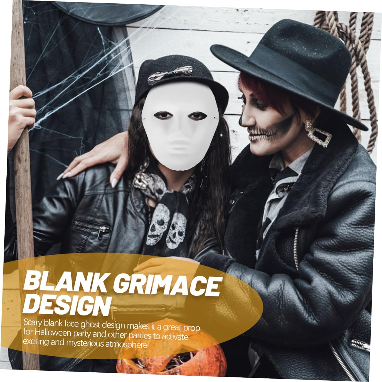 FRCOLOR 24pcs Male Full Face DIY Blank Halloween Costume Masks Paper Pulp Material Elastic Strap for Comfortable Fit Hip Hop Dance Masquerade Party Paintable White Masks for Creative