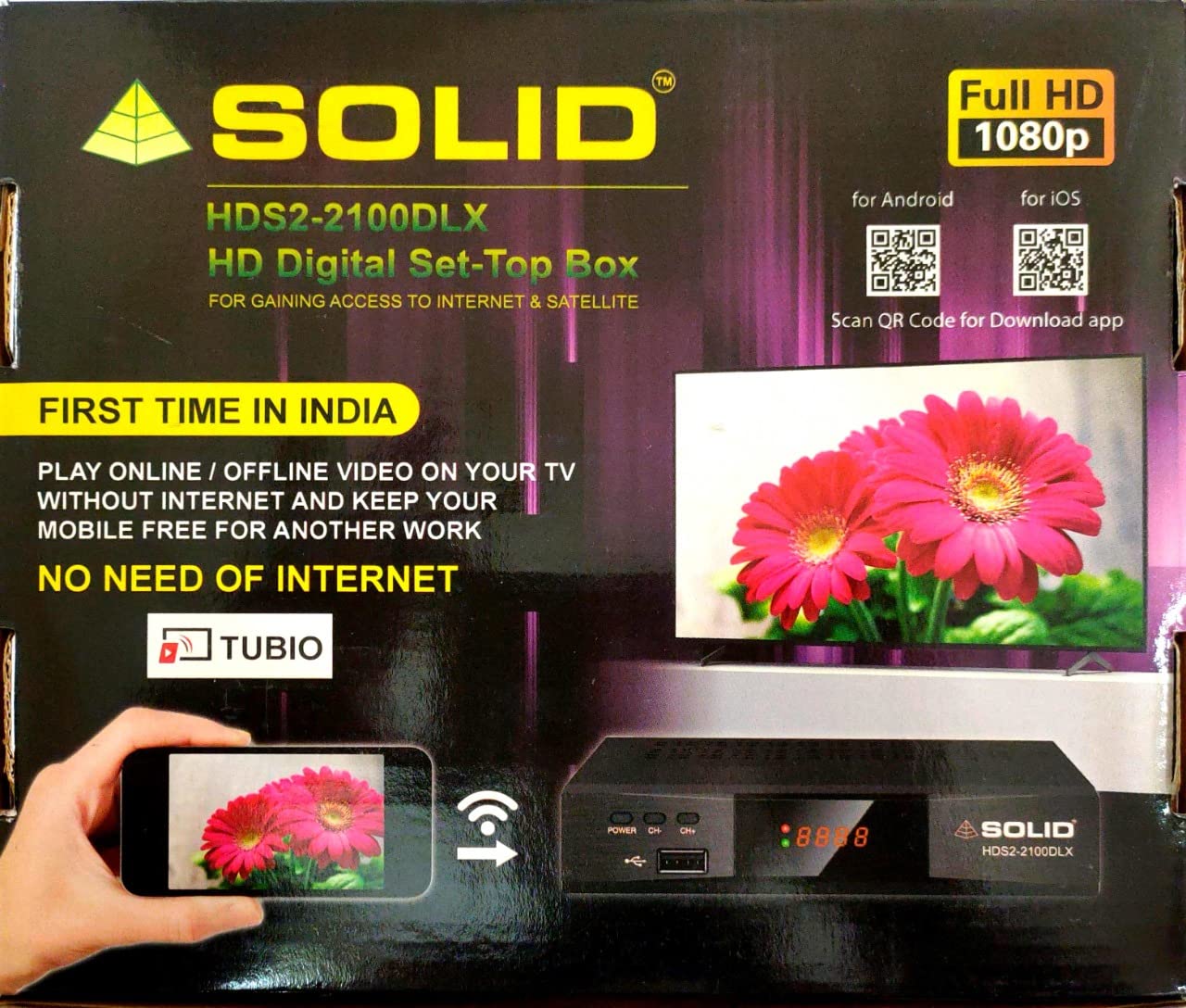 Eboxi Solid 2100 DLX Full HD Free to Air Satellite Digital SetTop Box