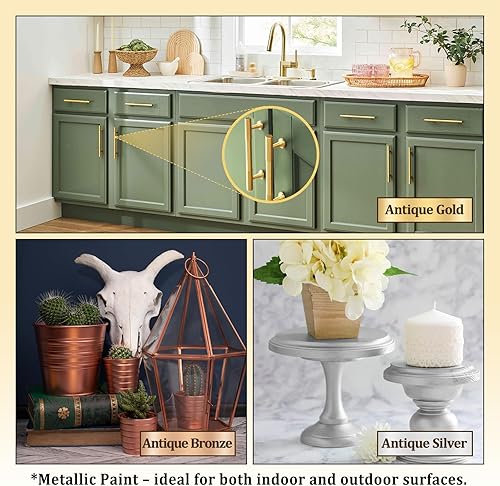 Miniatura 4 de CIONIA Pintura acrílica metálica, pintura de hojas de oro para artes y manualidades, decoración del hogar, decoración de pared, a base de agua, no