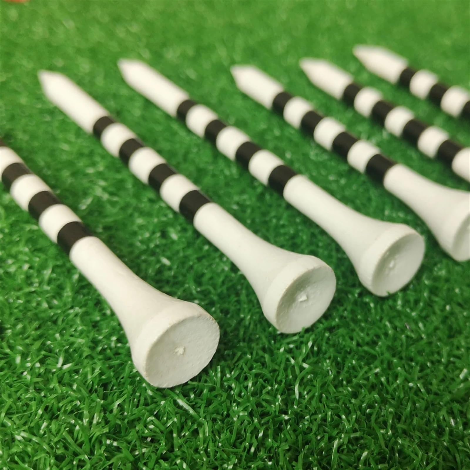 Golf Tee 100 Teile/Paket Golf-Tees Aus Holz 4 Schwarz Streifen Weiß Schwarz FüR Einen Idealen Abschlag