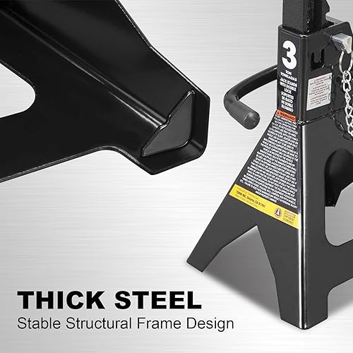 Miniatura 5 de BIG RED AT43002ABR Torin - Soportes de acero de doble bloqueo, paquete de 2, 3 toneladas (6,000 libras), color negro