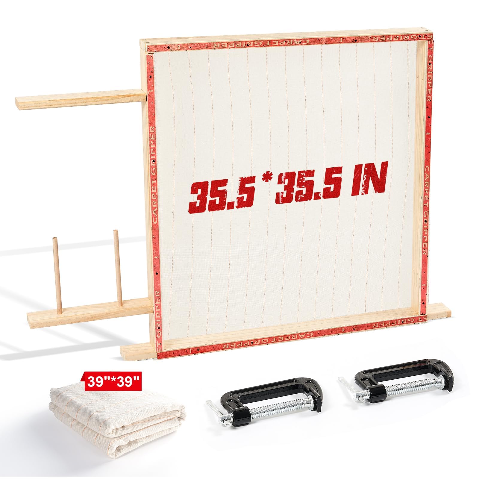 Riiai Tufting Frame, Teppich Tufting Frame 35.5" x 35.5" Tufting Frame für Teppich Herstellung, Holz Tufting Frame Teppich Herstellung Zubehör für Tufting Gun, Tischständer Frame Teppich