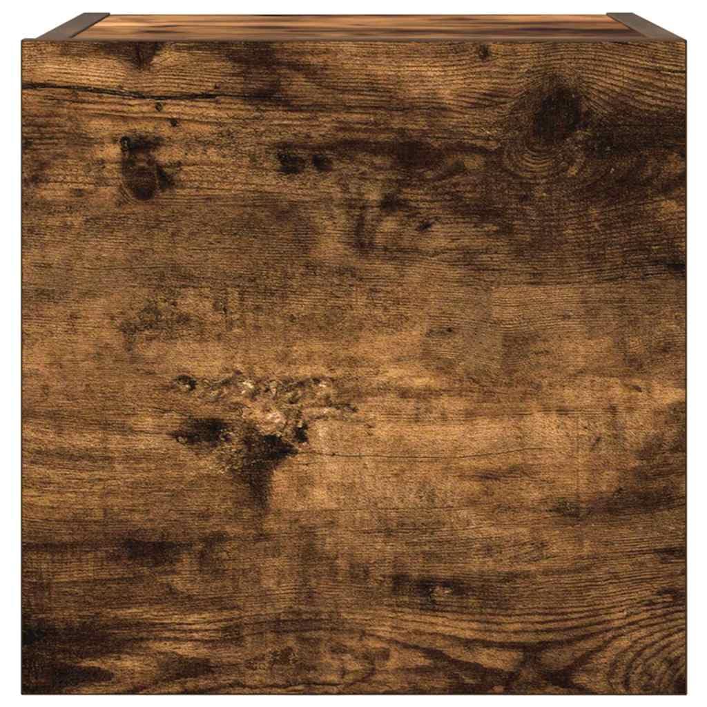 Mobile da parete per TV in legno di rovere affumicato, 30,5 x 30 x 30 cm, mobile sospeso, moderno, per soggiorno e multimediale