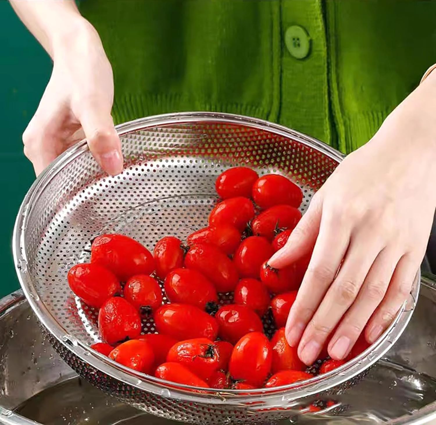 Stainless Steel Steamer Basket with Handle, 8.8 Inch Steaming Net with a Frame for Food Steaming (silver, medium)