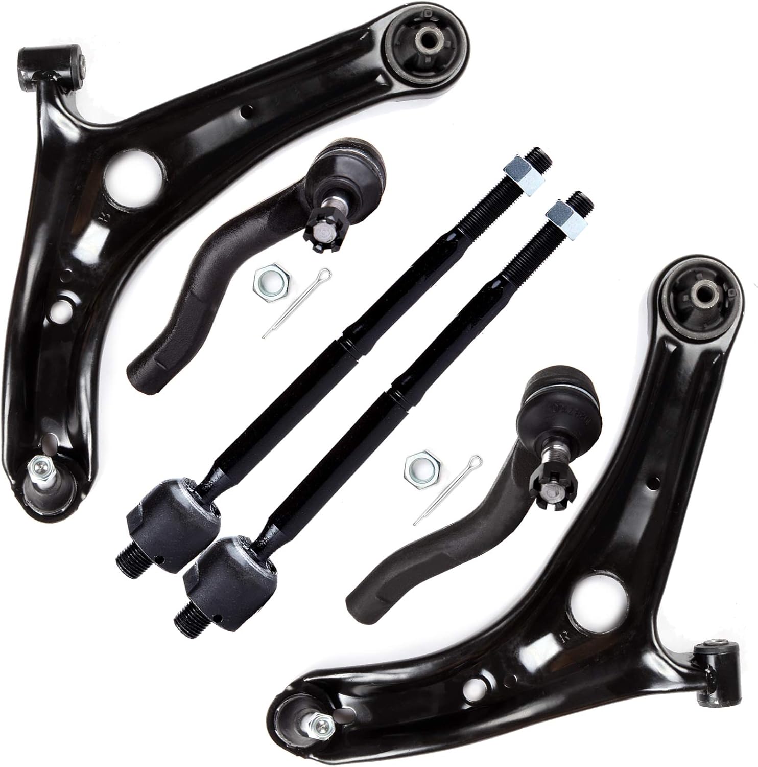 ASAPE Front Control Arm And Ball Joint Tie Rod Suspension Kit Replacement for 2000-2005 for Toyota Echo - 6PCS Set