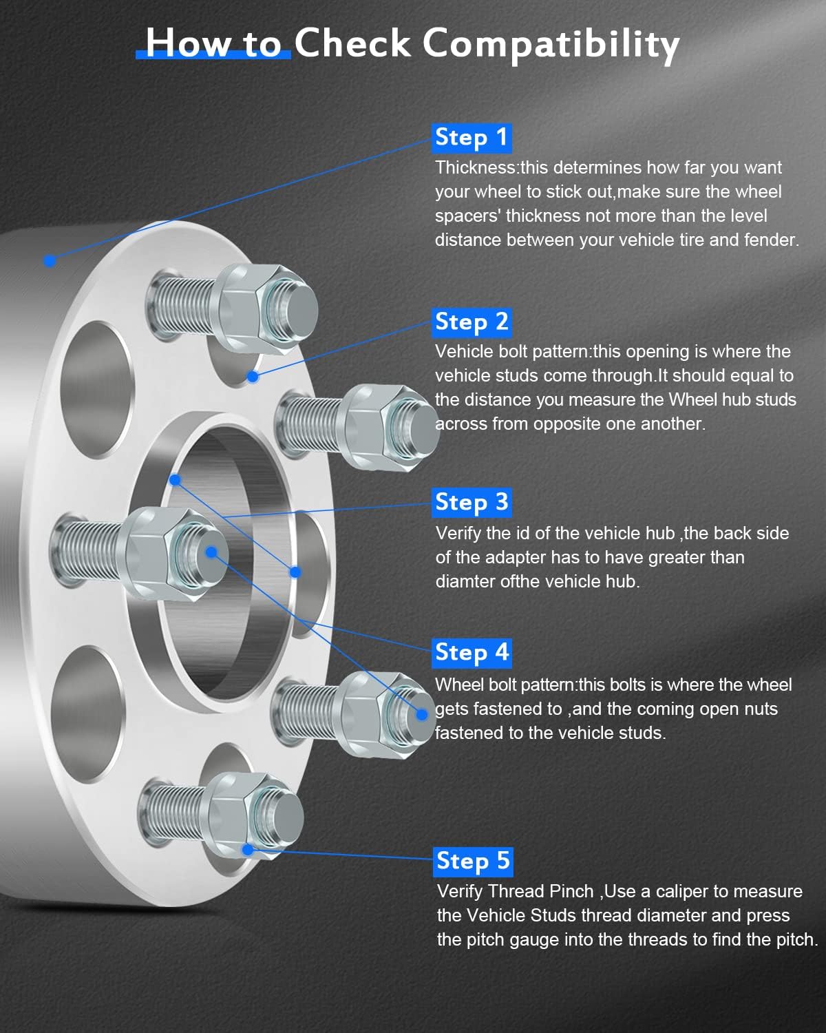 ECCPP 4PCS 1.5" 38mm 5 Lug hubcentric Wheel Spacers 5x4.5 5x114.3mm to 5x114.3mm fit for 2002-2022 for Nissan Altima wheel spacers| 2007-2022 for Nissan Sentra wheel spacers