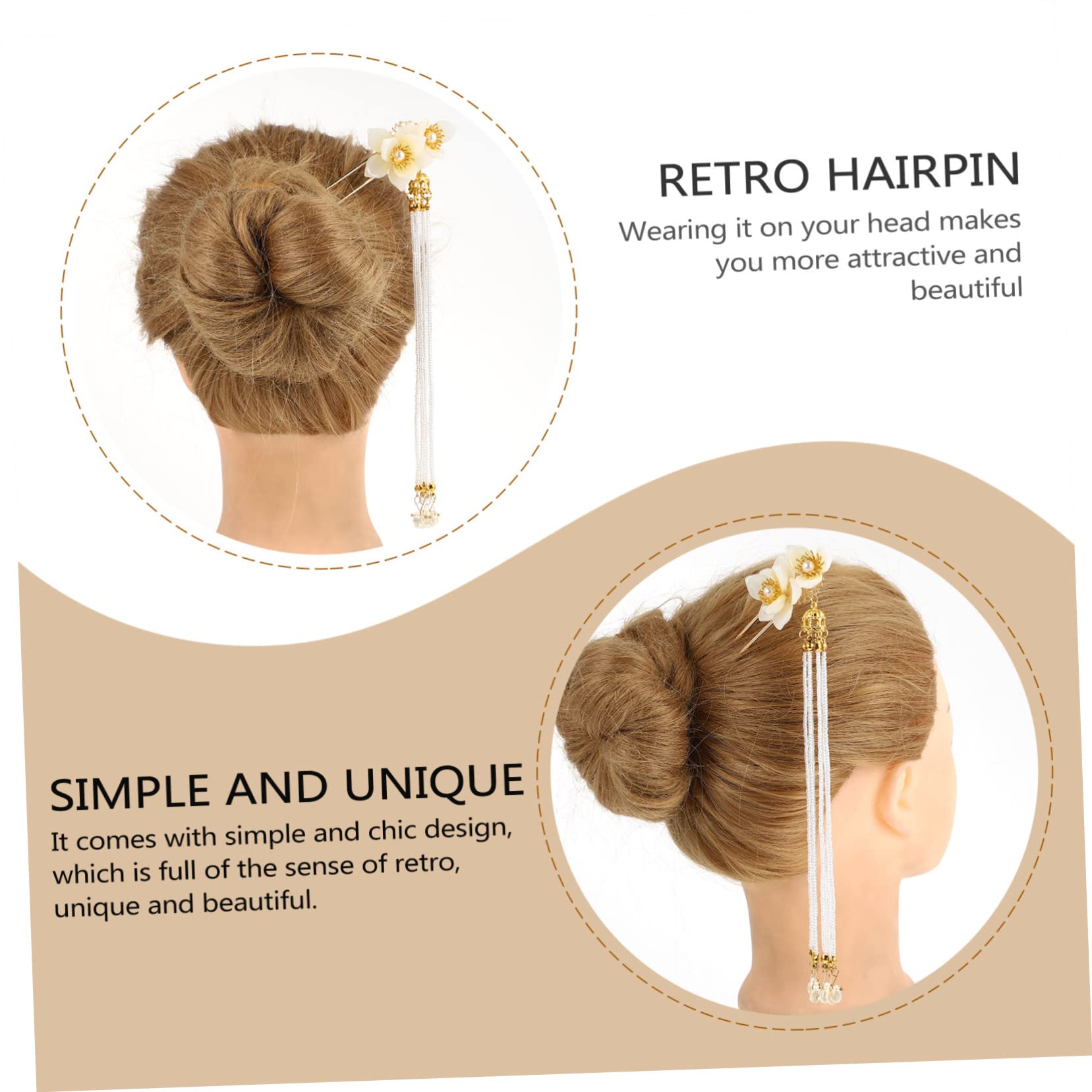 DOITOOL 3stücke Retro Antike Haarnadel Quaste Und Blumenmotiv Elegante Haarspange Für Partys Hochzeiten Und Fotoshootings Accessoire Für Frauen Und Mädchen