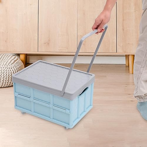 Miniatura 3 de Zerodeko Caja de almacenamiento plegable para leche, caja de almacenamiento plegable con tapa, cubo organizador con rueda y asa para ropa,