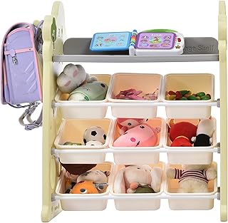 Ochine Wood Toy Storage Organizer Kids Toy Organizer Toy Storage Cabinet Wooden Bookcase and Bookshelf Kids Toy Organizer and Storage Bins for Playroom, Bedroom, Nursery, School Classroom