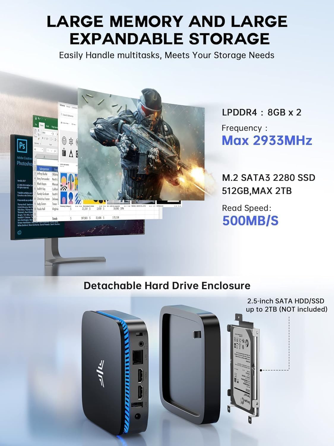 Amazon.com: ACEMAGIC AK1PRO Mini PC Celeron N5105 2.9GHz