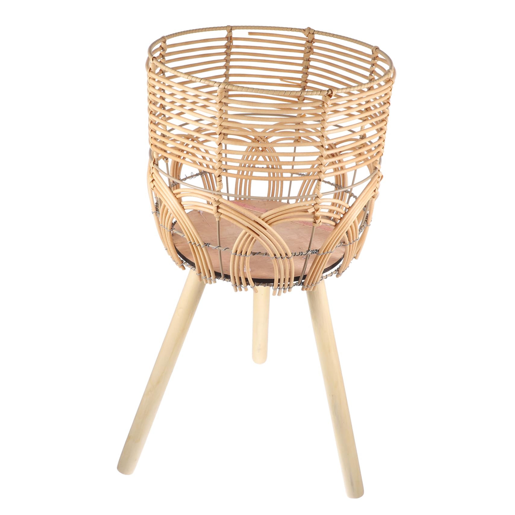Happyyami Porte-Plantes D'intérieur sur Pied en Bambou Tressé Beige