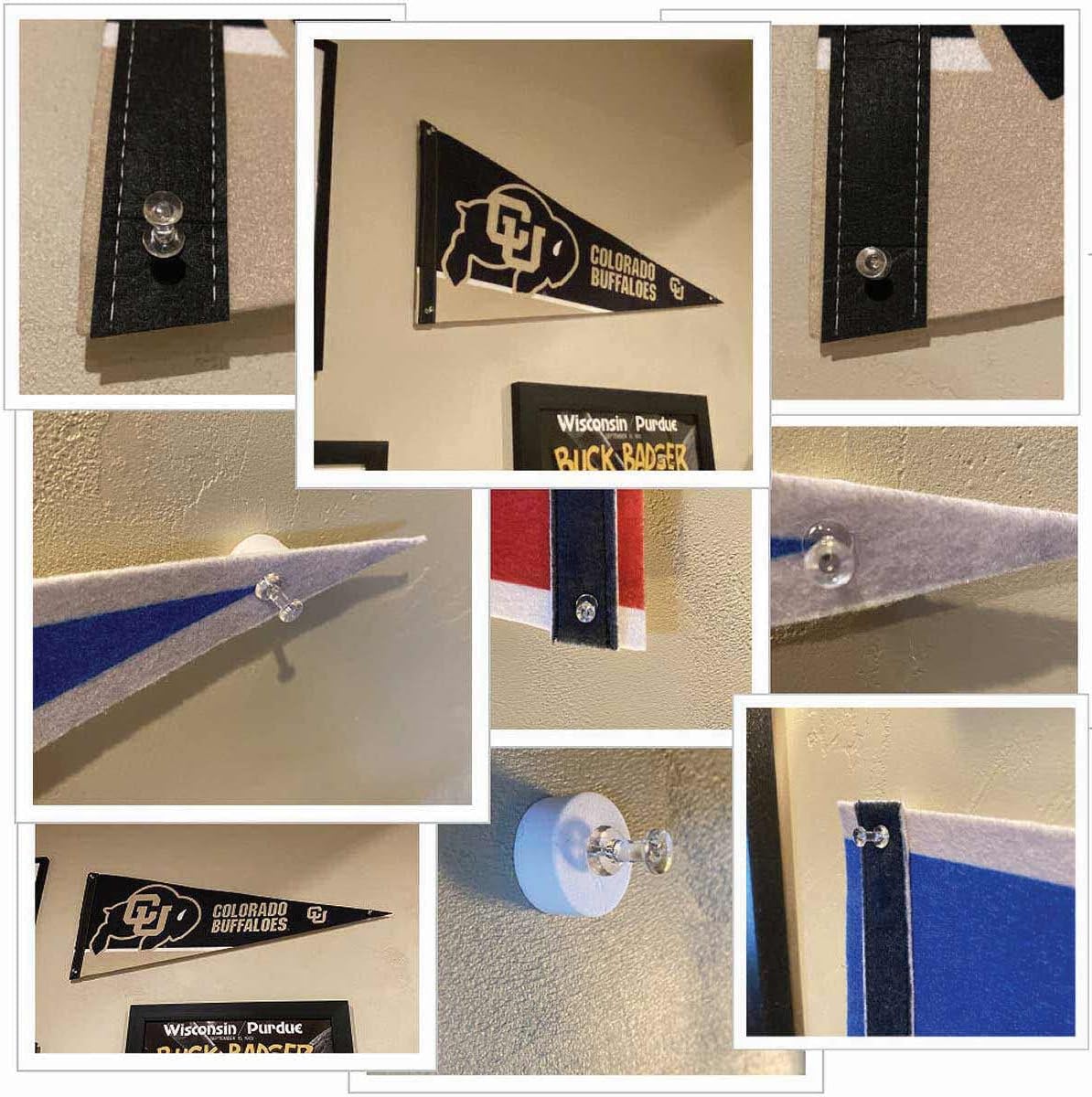 Wisconsin Badgers Pennant Flag and Wall Tack Mount Pads - Image 5