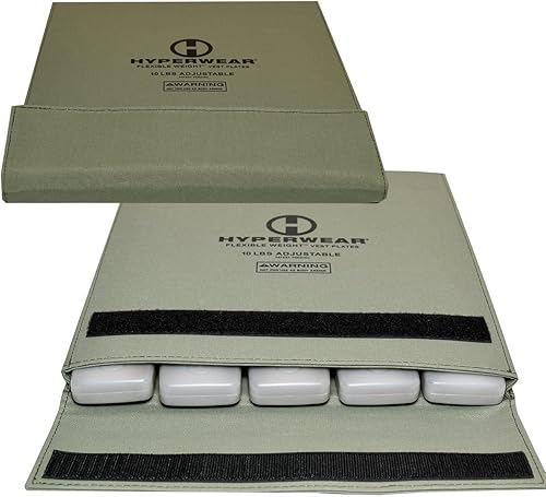 HYPERWEAR Chaleco con peso TAC HYPER fabricado en Estados Unidos, con peso incluido, placas de chaleco de peso flexible, chaleco de peso ajustable,