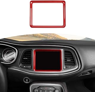 RT-TCZ for Challenger Dashboard Radio Cover Display Screen Trim Frame Red for Dodge Challenger 2015-2023 Red Interior Accessories