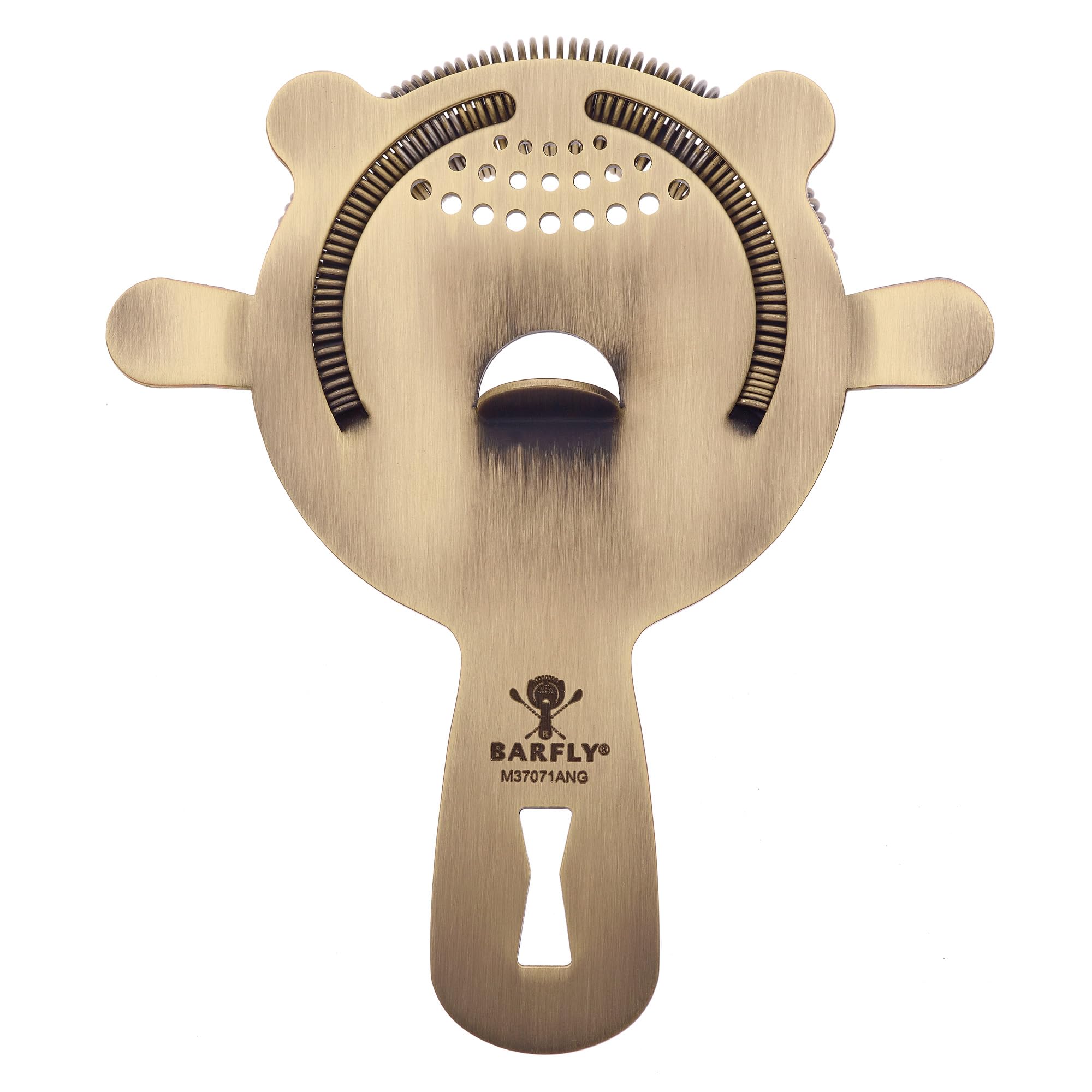 Barfly Heavy Duty Spring Bar Strainer w/4 Prongs / Antique Gold / Bar Strainer Bar Strainers