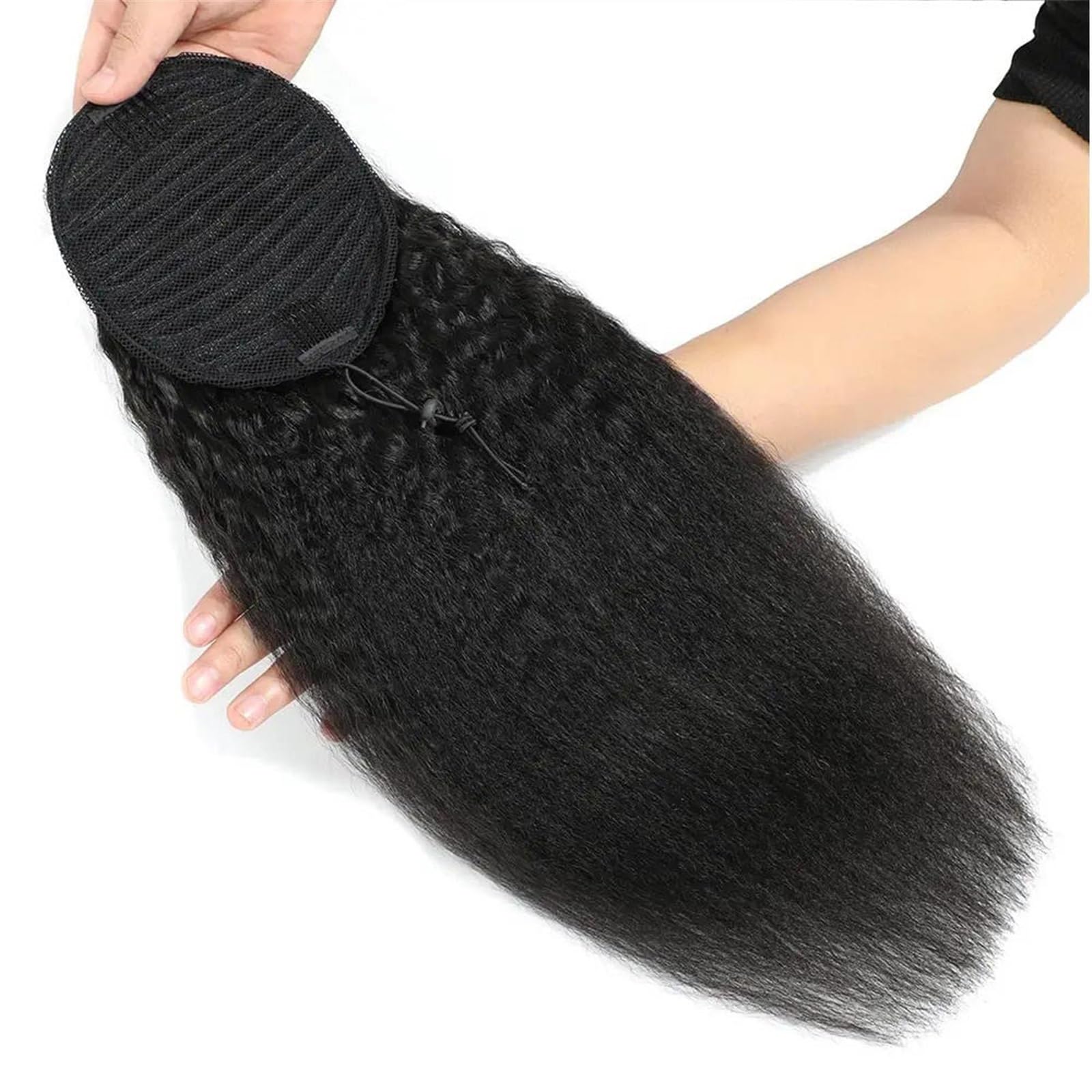 Przedłużenie kucyka Przedłużki z włosów Kinky Straight, ściągane sznurkiem, kucyk, brazylijskie prawdziwe włosy, 100% ludzkie Koński ogon(14inches)
