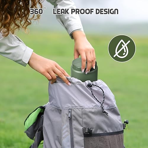 Miniatura 14 de Termo de sopa de 13.5 onzas para niños con tapa de hebilla, recipiente de comida aislado al vacío, boca ancha, a prueba de fugas, acero inoxidable