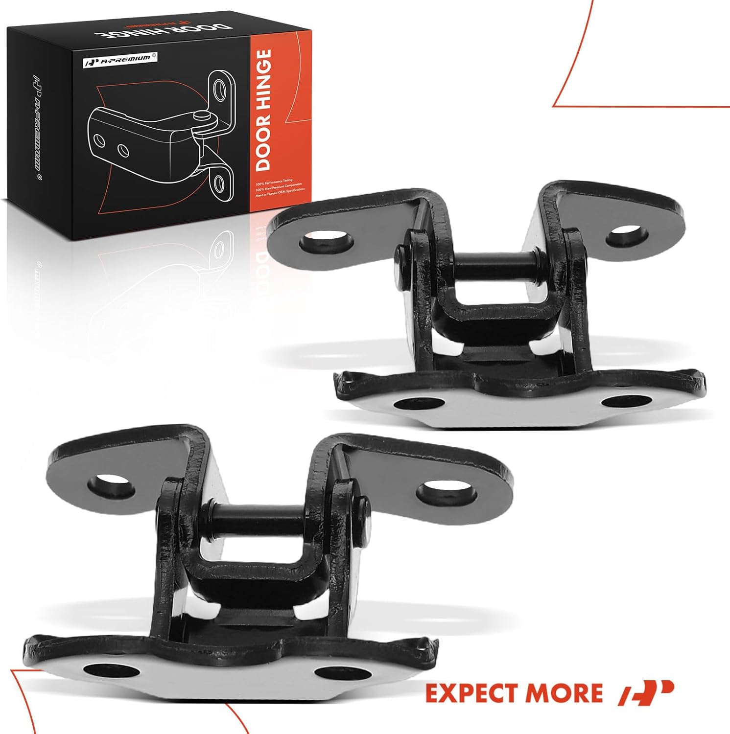 A-Premium Door Hinge Assembly Compatible with Toyota, Lexus, Scion Models - Corolla, Prius, Highlander, 4Runner, GX460, ES350, CT200h, tC, xB, xD, Front Left & Right Lower Side, 2-PC Set