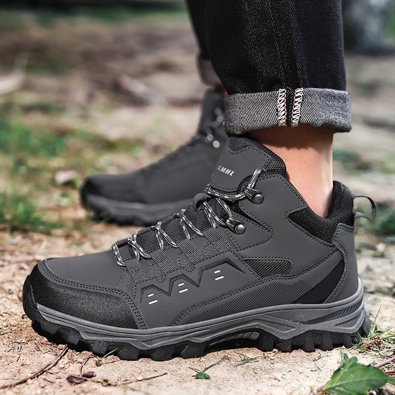 Botas de Senderismo Cuero Caña Alta Exteriores Parejas Correr Aventura Hombre