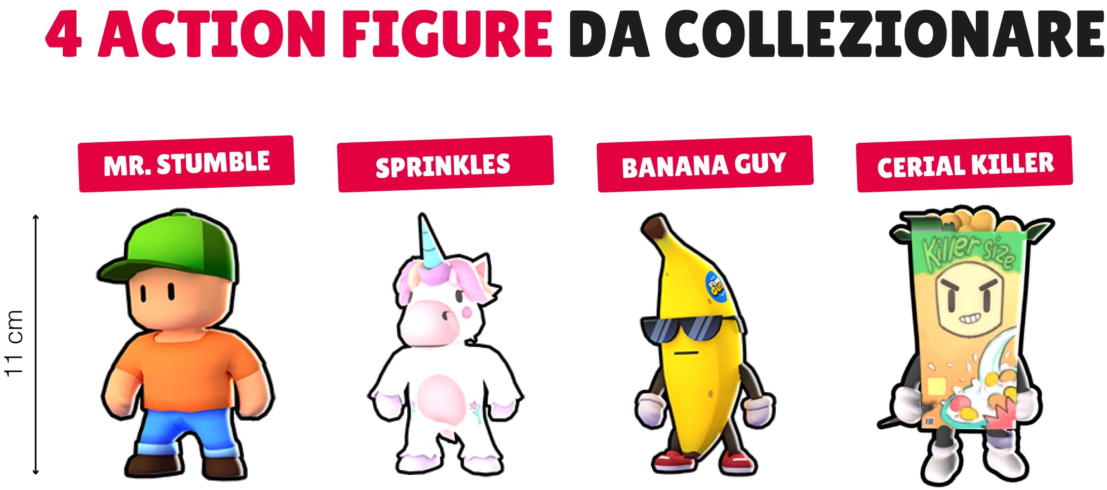 Rocco Giocattoli Stumble Guys Action Figures Sprinkles cm 11, Multicolor, 11 cm - Image 4