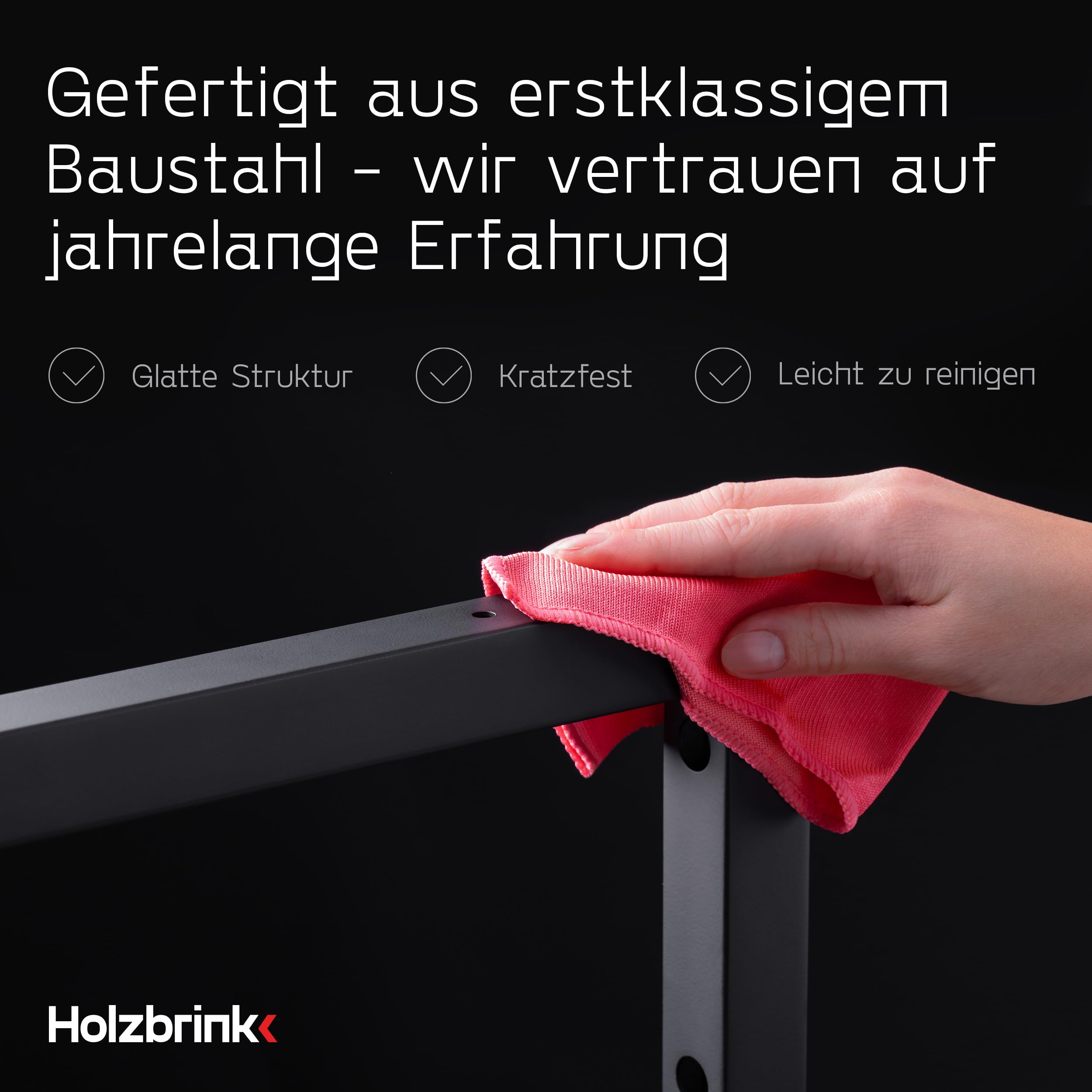 HOLZBRINK Regalhalterung Schwarz Metall 40x15 cm HLA-A (2 St.) | Waschtischhalterung, Wandkonsole für Küchenregal, Schwerlastkonsole für TV-Regal