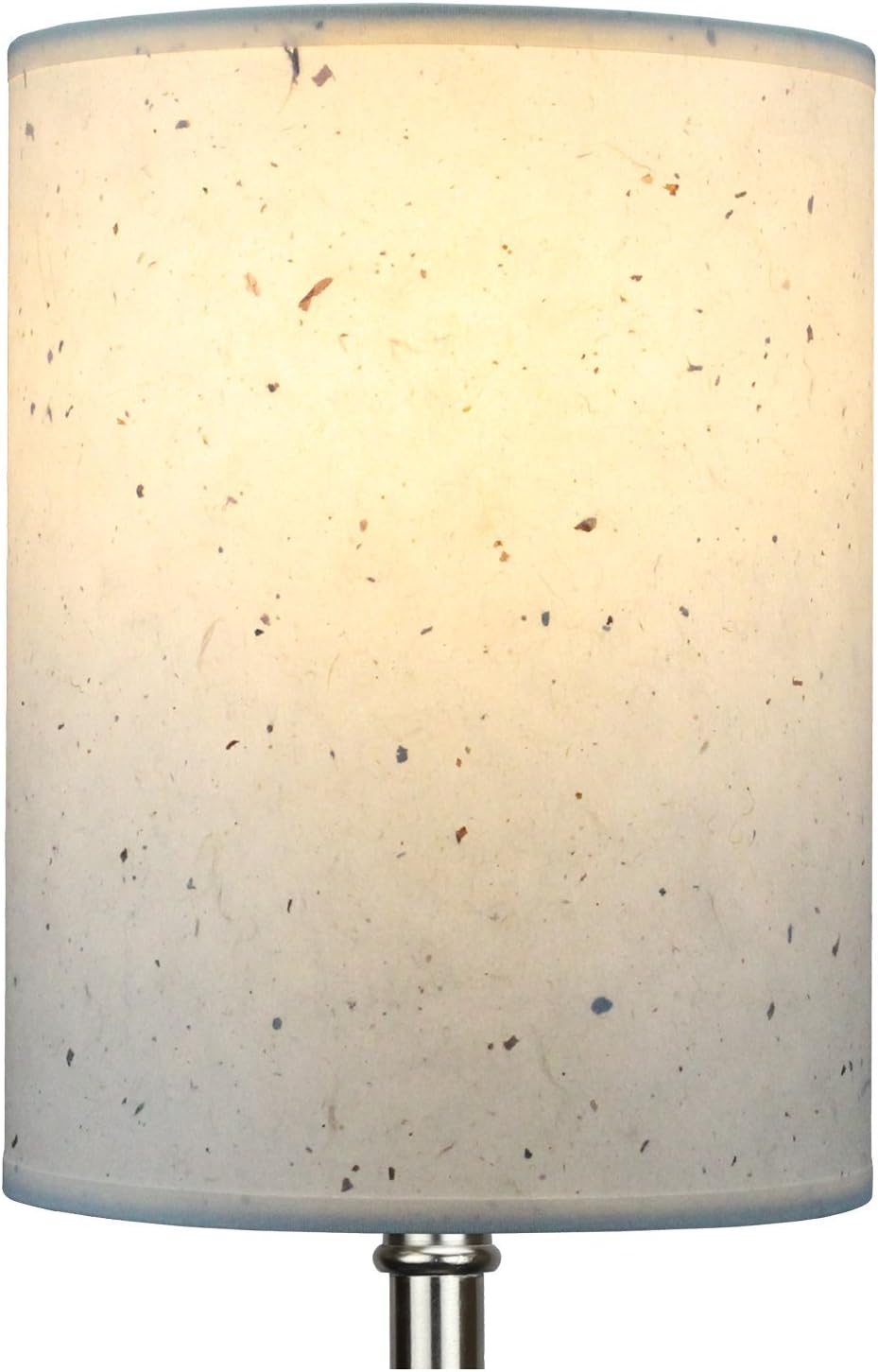 FenchelShades.com Lampshade 6" Top Diameter x 6" Bottom Diameter x 8" Slant Height with Clip-On Attachment for Standard Edison-Style Lightbulb (Paper Natural Speckled)