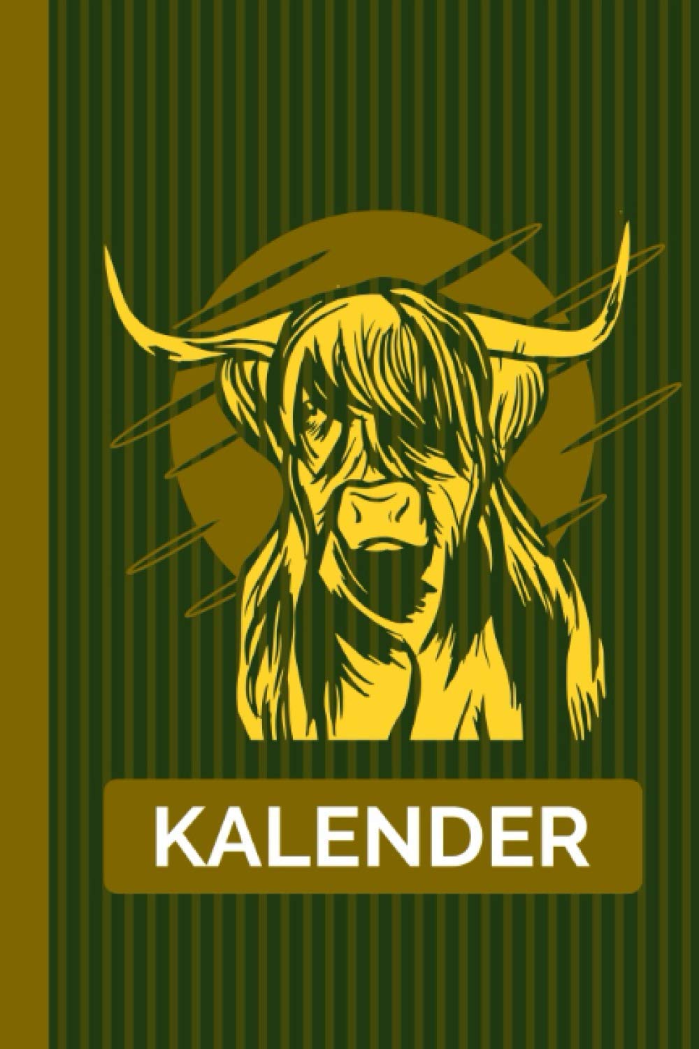 Kalender: Highland Cattle Rinder Kuh I Weißes Papier I A5 Format I [Undatiert] Jahresplaner I Tiermotiv Geschenk