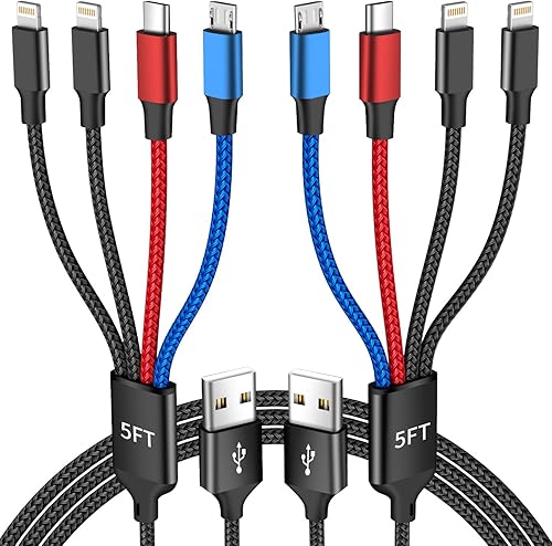 Miniatura 8 de Paquete de 4 cables Lightning de 3 pies 6 pies 10 pies para iPhone Lightning de nailon trenzado certificado por Apple compatible con iPhone Max XS