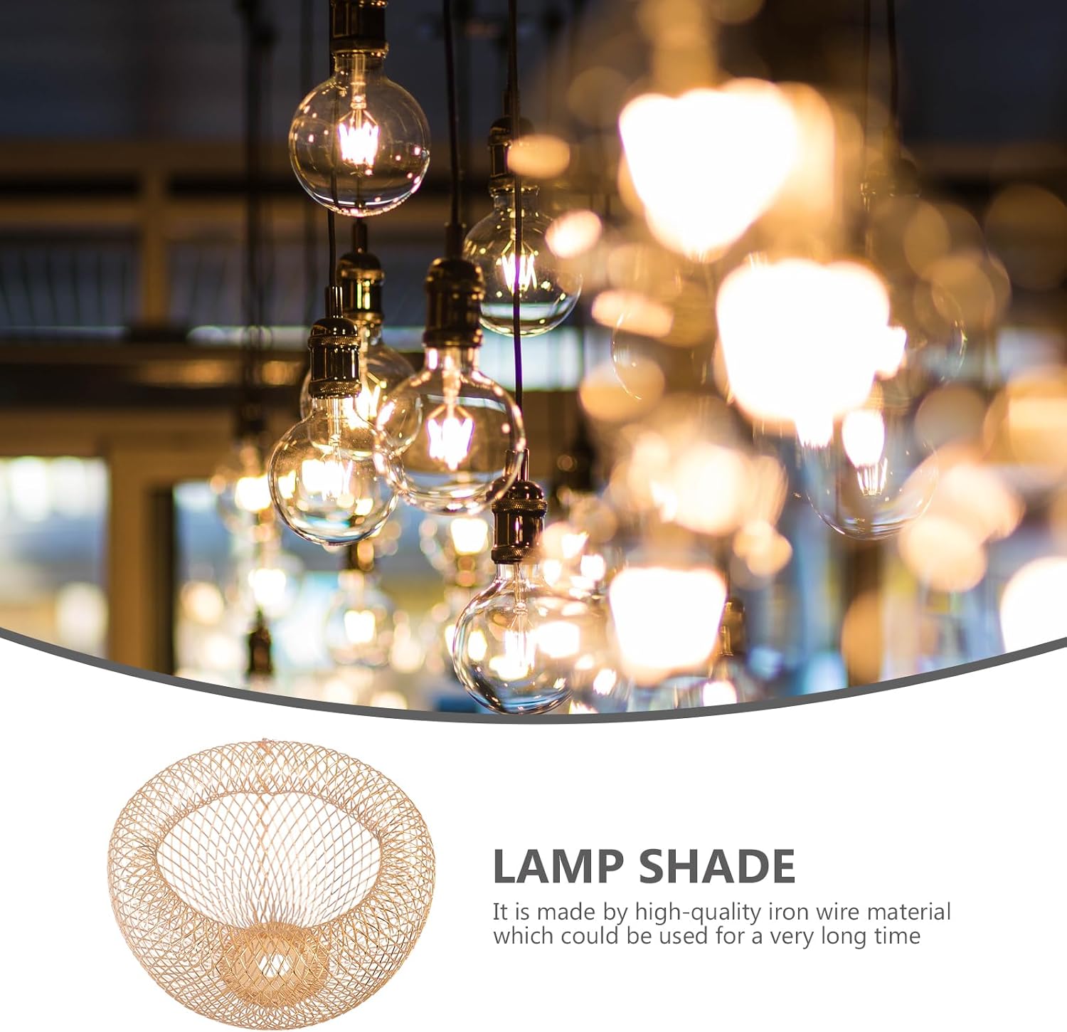 Luxshiny Iron Wire Lampshade Birdhouse Shape Hanging Lamp Cover Decorative Light Cover for Chandelier and Ceiling Light Hollow Out Shade Softens for Home Office 3.93X3.93X2.36 inch