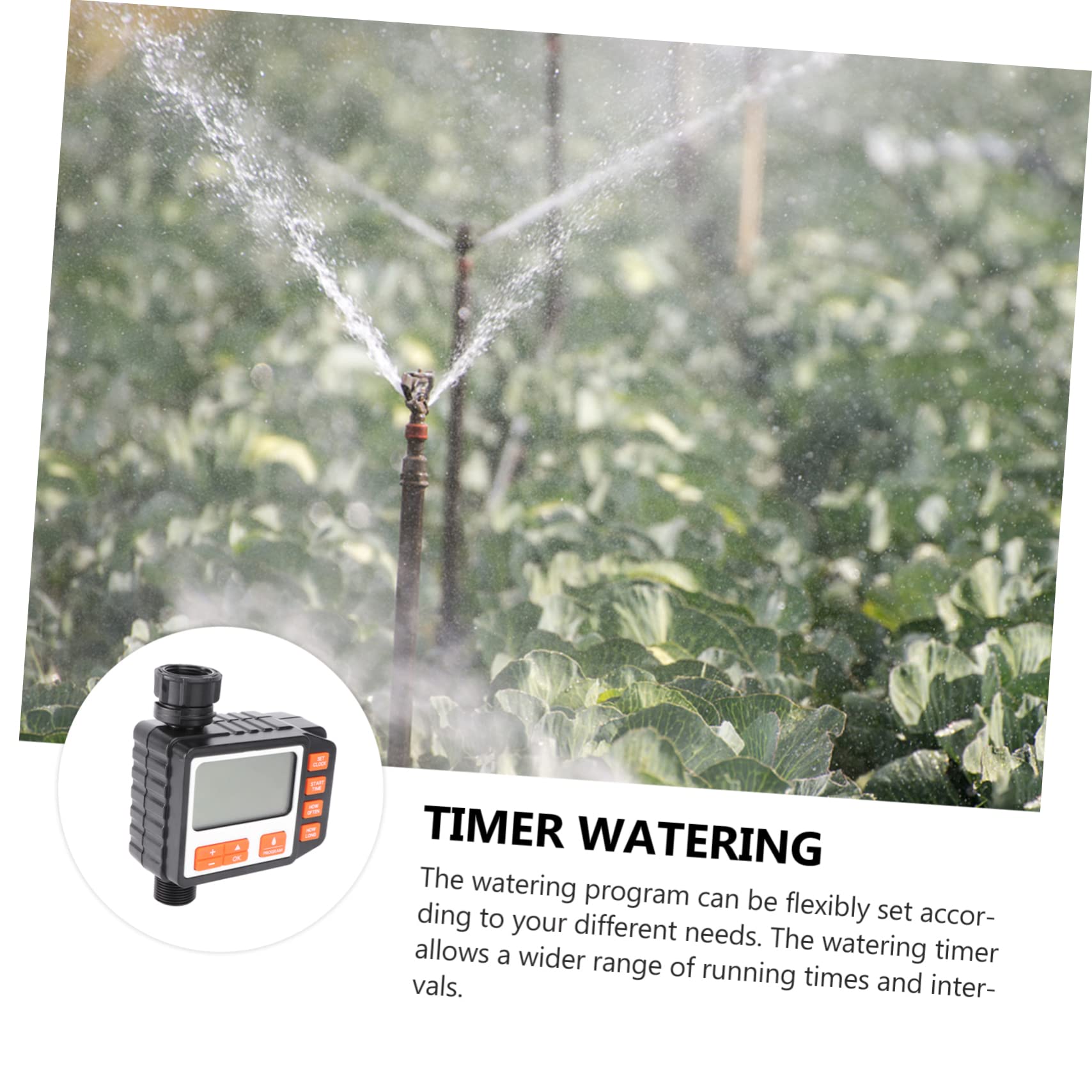Timer Elettronico per Irrigazione a Goccia Abs Nero Display per Annaffiatura Automatica a Orario Fisso