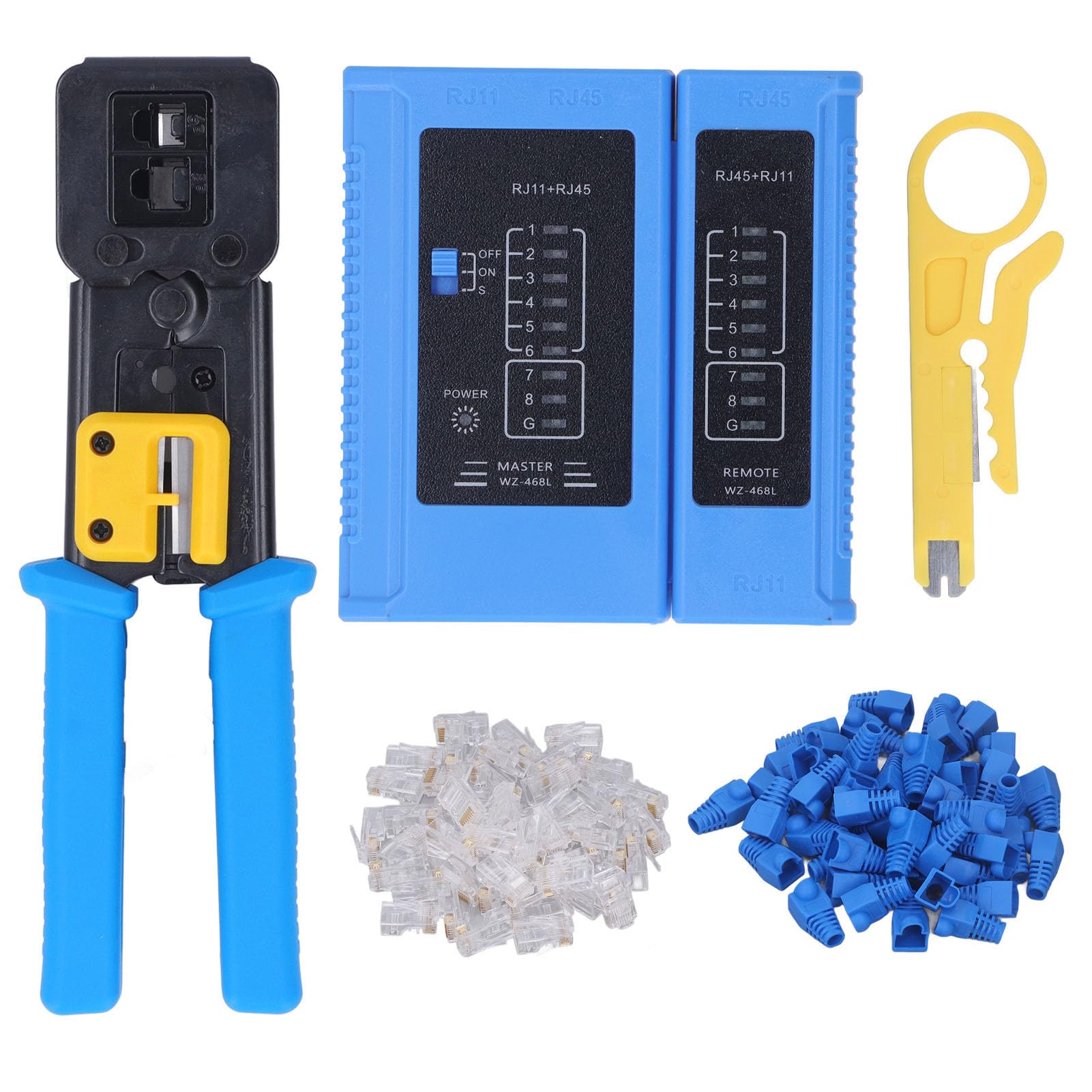 RJ45 Kit d'outils de sertissage RJ45 Cat6 6p8p Ratchet à travers le réseau Cable Câble Fribilles Crystal Head Trimping Tools