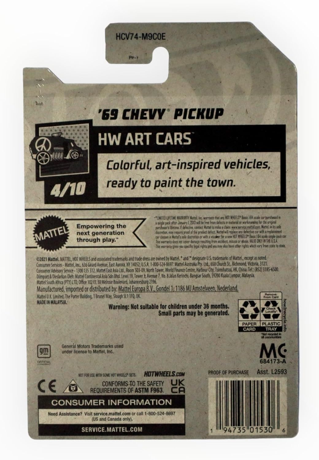 Hot Wheels 2022 - '69 Chevy Pickup - HW Art Cars 4/10