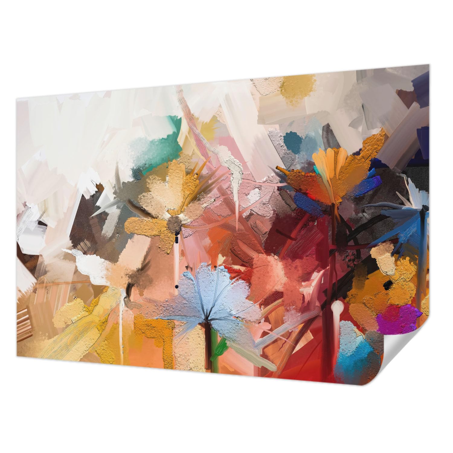 Revêtement mural autocollant 104x70 cm abstrait floral de haute qualité pour salon et chambre