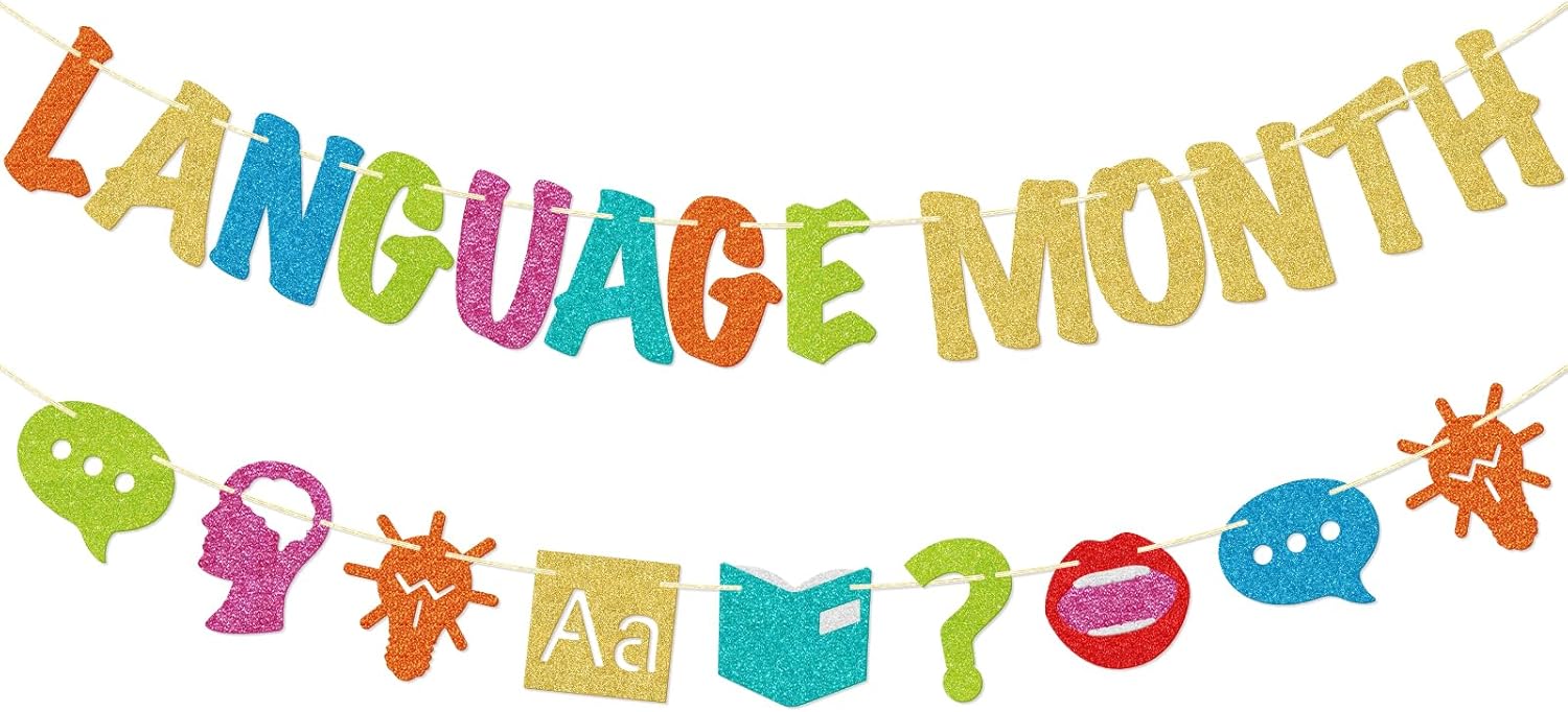 Language Month Banner, Language Month Decorations for Classroom, Language of the Month Display Decor, Pre-strung