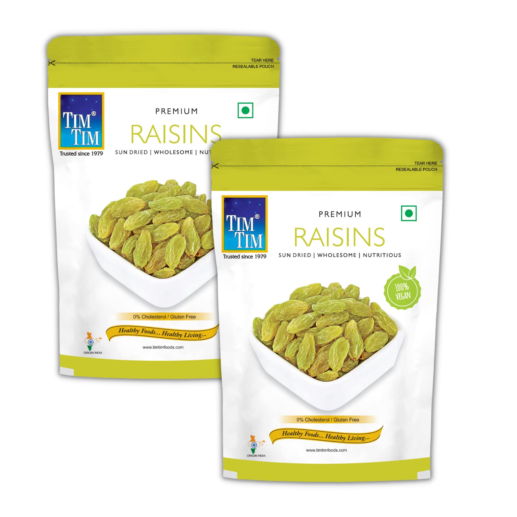 Tim Tim Premium Raisins 400 grams (200 grams X 2), Green Raisins | Dried Raisins (Pack of 2) (B0C61T41Q3) Amazon Price History, Amazon Price Tracker