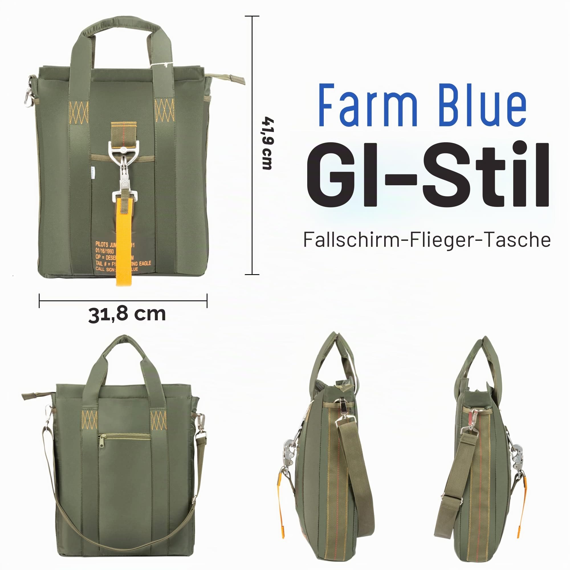 Farm Blue Taktische Flugtasche - Flieger Fallschirmpilot Helm Tasche - Militärstil