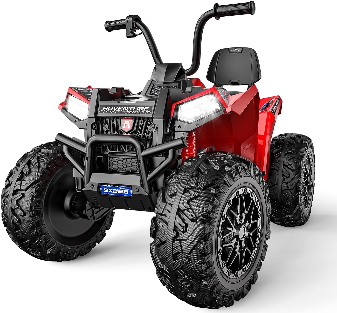 ANPABO Kids ATV 4 Wheeler for Big Kids Aged 5-14, 200Lbs Capacity, 800W 24V 2 Seater Ride on Toy with 17" All-Terrain EVA Tires, Shock Absorber, Removable Battery, Bluetooth, Kids ATV Off Road Car