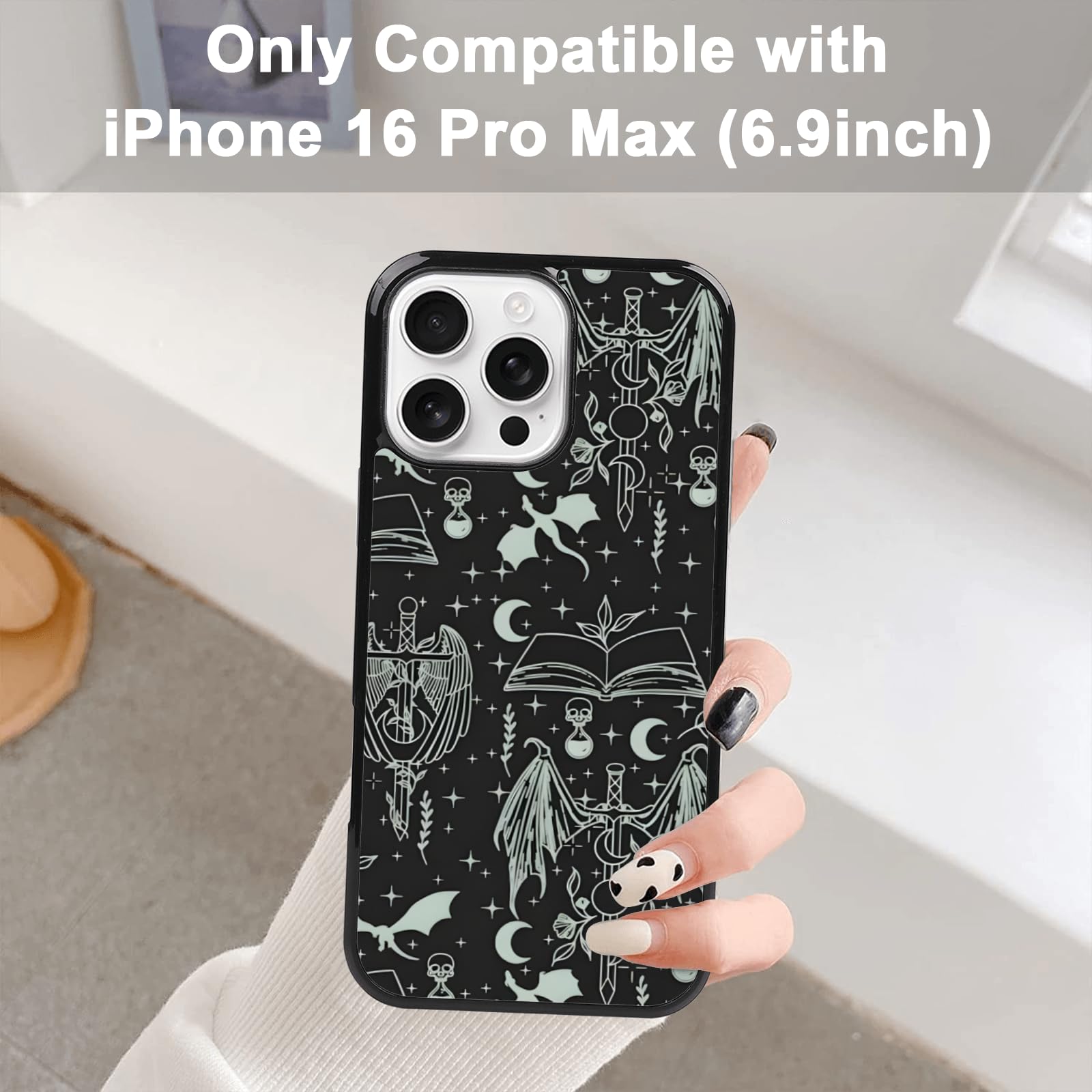 Amazon.com: Aesthetic Bookish Fantasy Slim Phone Case Compatible with iPhone 16 Pro Max Case 6.9 Inch, TPU Shockproof Protection Vintage Dragon Wyverns Book Lovers Sage Swords Phone Case for Girls Women Cover : Amazon.com: Aesthetic Bookish Fantasy Slim Phone Case Compatible with iPhone 16 Pro Max Case 6.9 Inch, TPU Shockproof Protection Vintage Dragon Wyverns Book Lovers Sage Swords Phone Case for Girls Women Cover :
