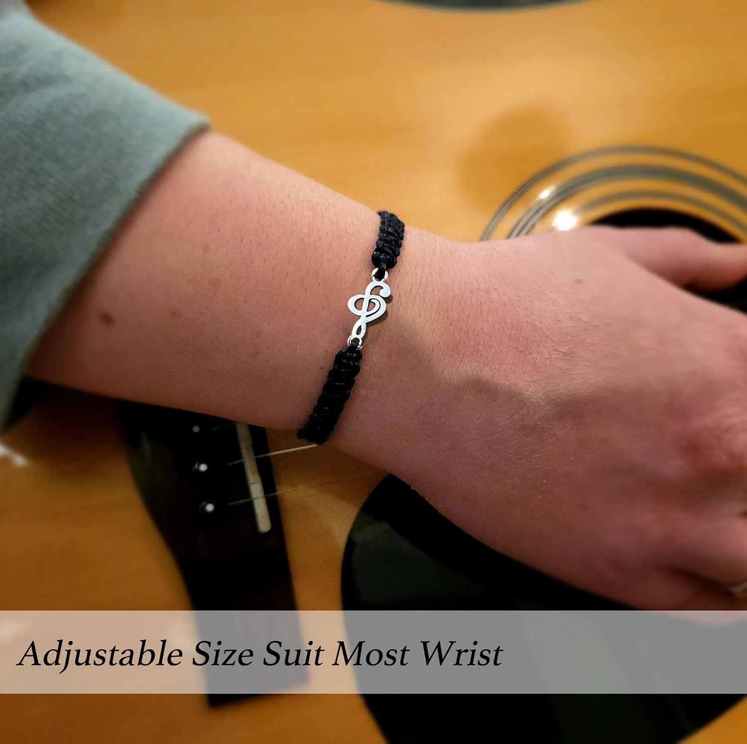 Music Teacher Gifts for Women Men,Handmade Braided Musical Note Bracelet for Music Lover Band Choir Singer image 2