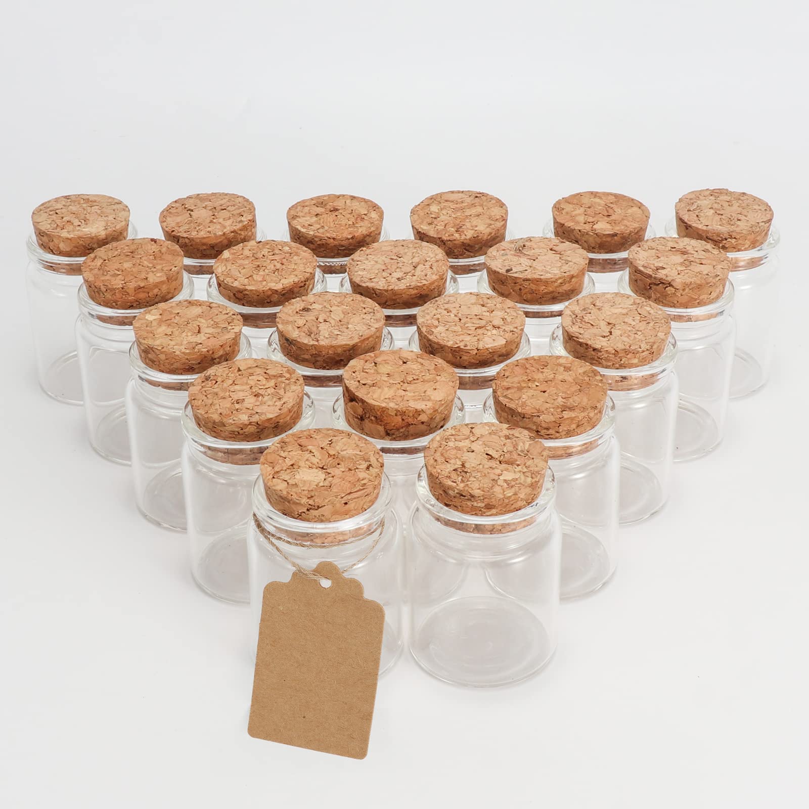 Mini Barattoli Di Vetro 30ml Con Tappo Sughero | Confezione Da 20 | Per Decorazioni Fai Da Te - Foto 5