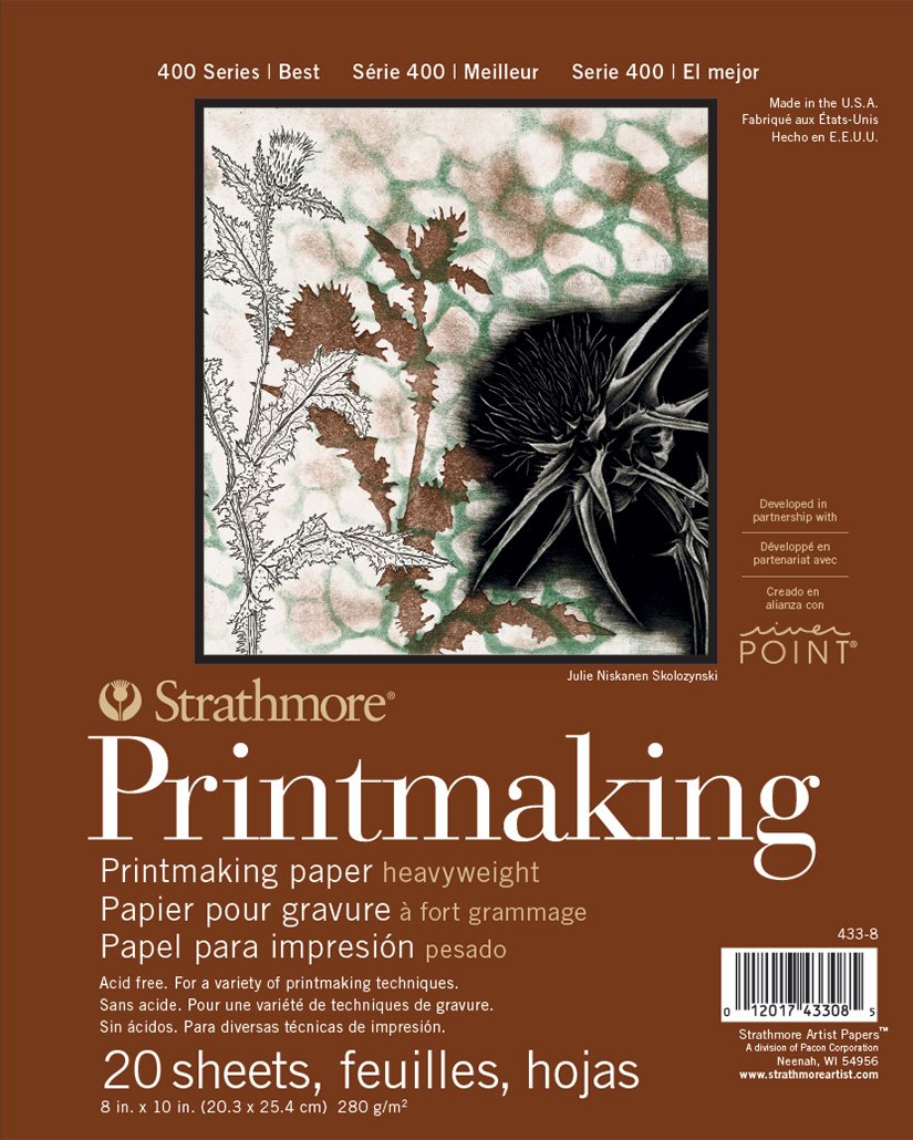 Strathmore Paper Strathmore Printmaking Paper Pad 8 x 10-inch, 20 Sheets, White, 8"x10"