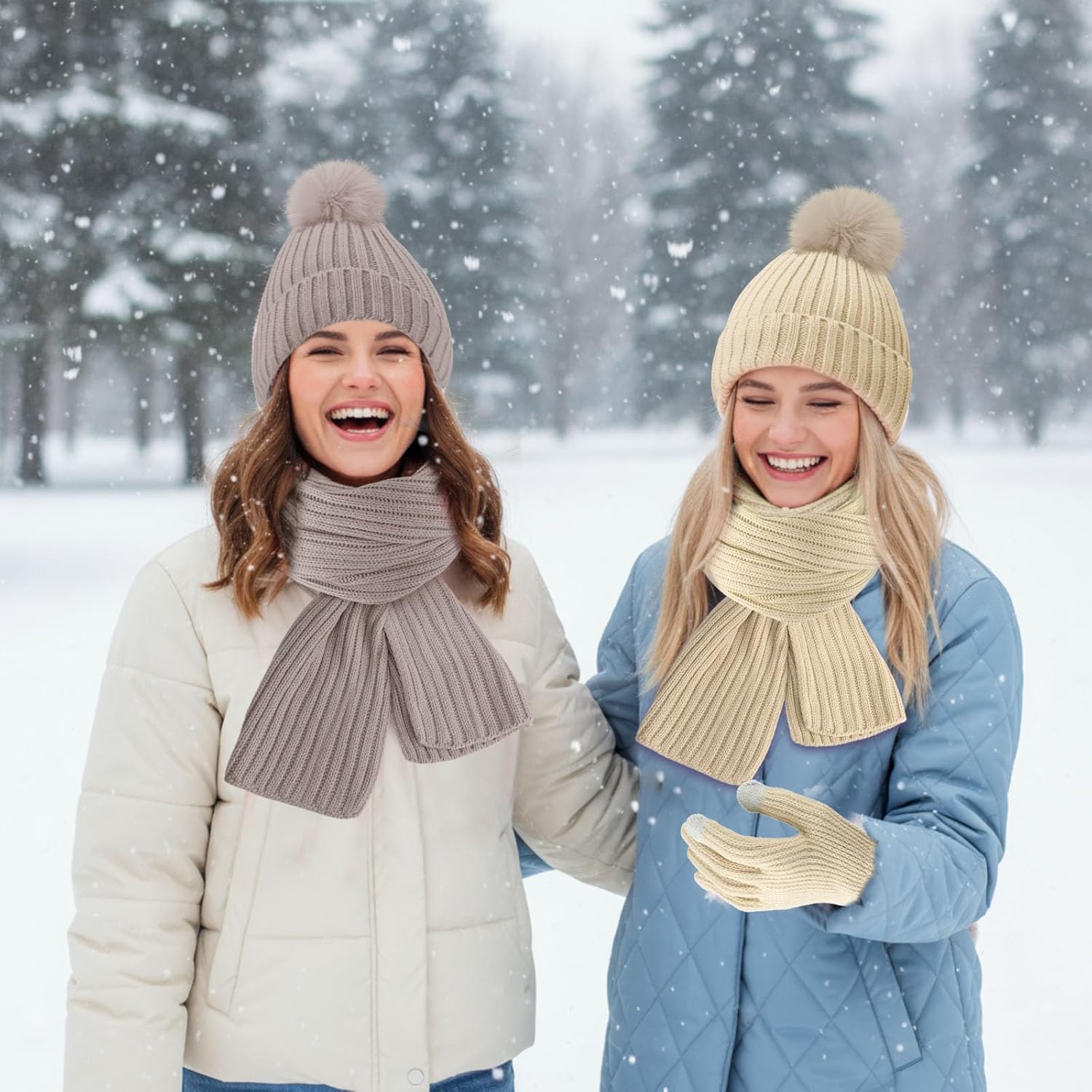 10 Pcs Winter Hat Scarf Gloves Earmuffs Socks for Women Men Skiing Snowboarding Snow Shoveling Outdoor Warmth - Image 7