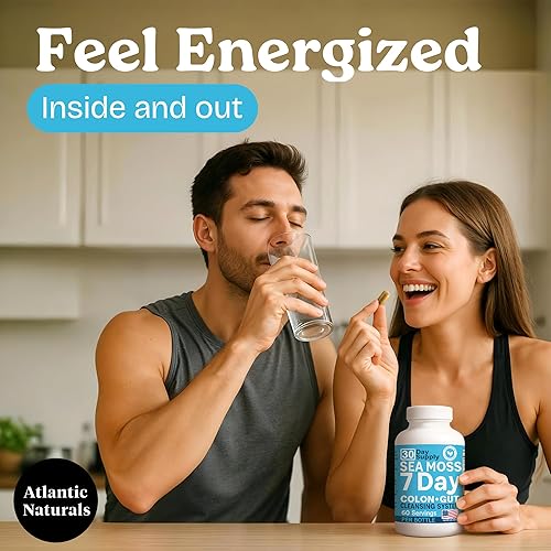 Miniatura 4 de Atlantic Naturals Colon e intestino de musgo marino de 7 días - con polvo de cáscara de psyllium senna, lino dorado, cúrcuma y hierbas para la salud