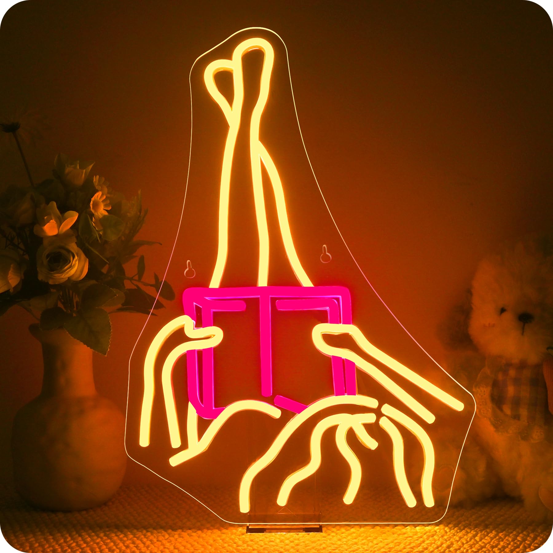 Horseneon Girl Reading a Book Neon Light Sign Warm White Neon Sign For Wall Decor Neon Lights Lettering Led Signs Light,Neons Sign Gifts For Bedroom Bedside Table Living Room Wall Decoration