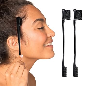 Kitsch Pro Dual Edge Brush and Comb, 2-in-1 Edge Control and Hair Brush, Hairline brush, 2 Pack
