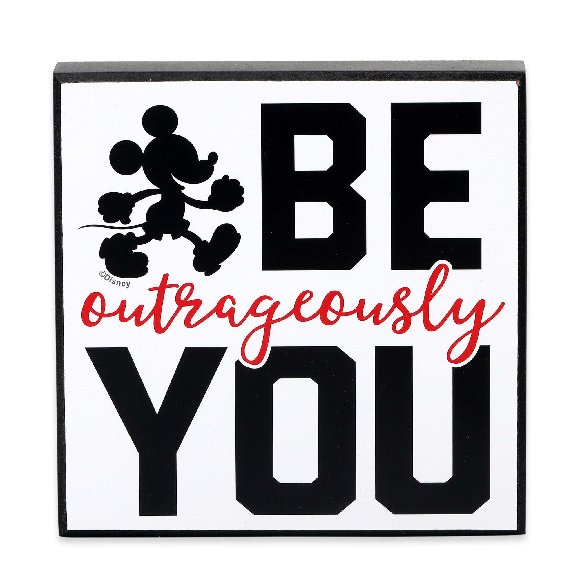 Disney Mickey Mouse Be Outrageously You Wood Block Decor - Fun Mickey Decoration for Home or Office