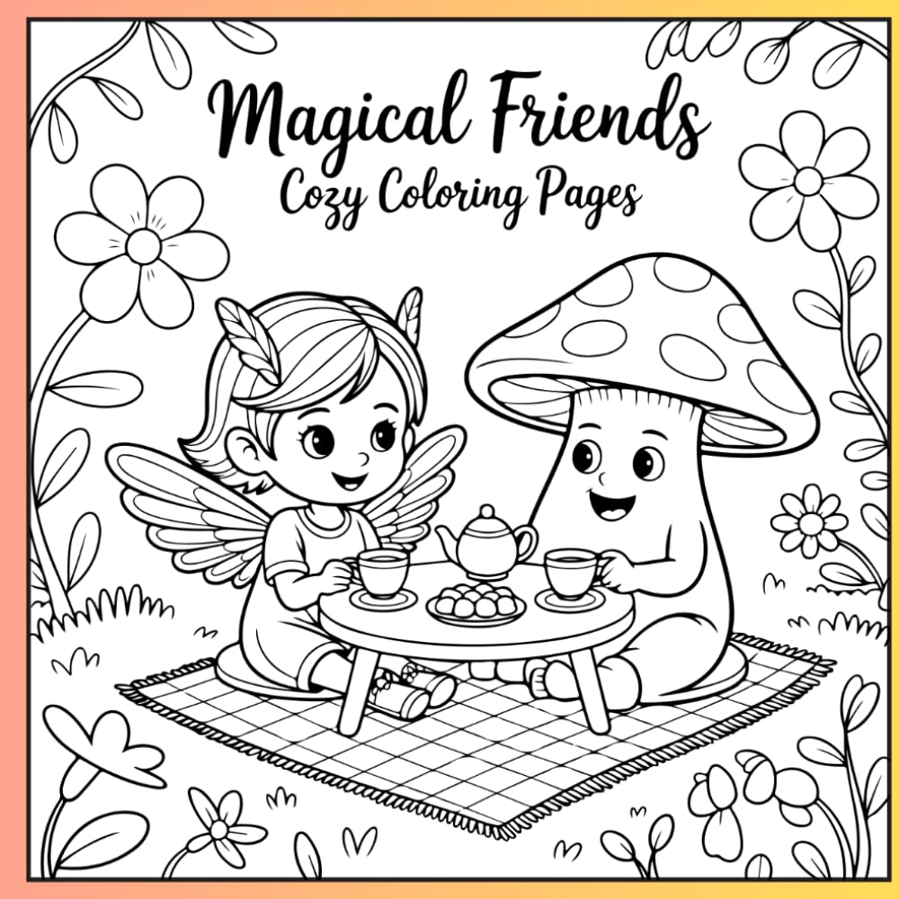 Magical Friends: Cozy Coloring Pages: 61 Unique Illustrations of Fairies, Unicorns & Enchanted Creatures — A Whimsical Coloring Book for Girls Ages 4–8
