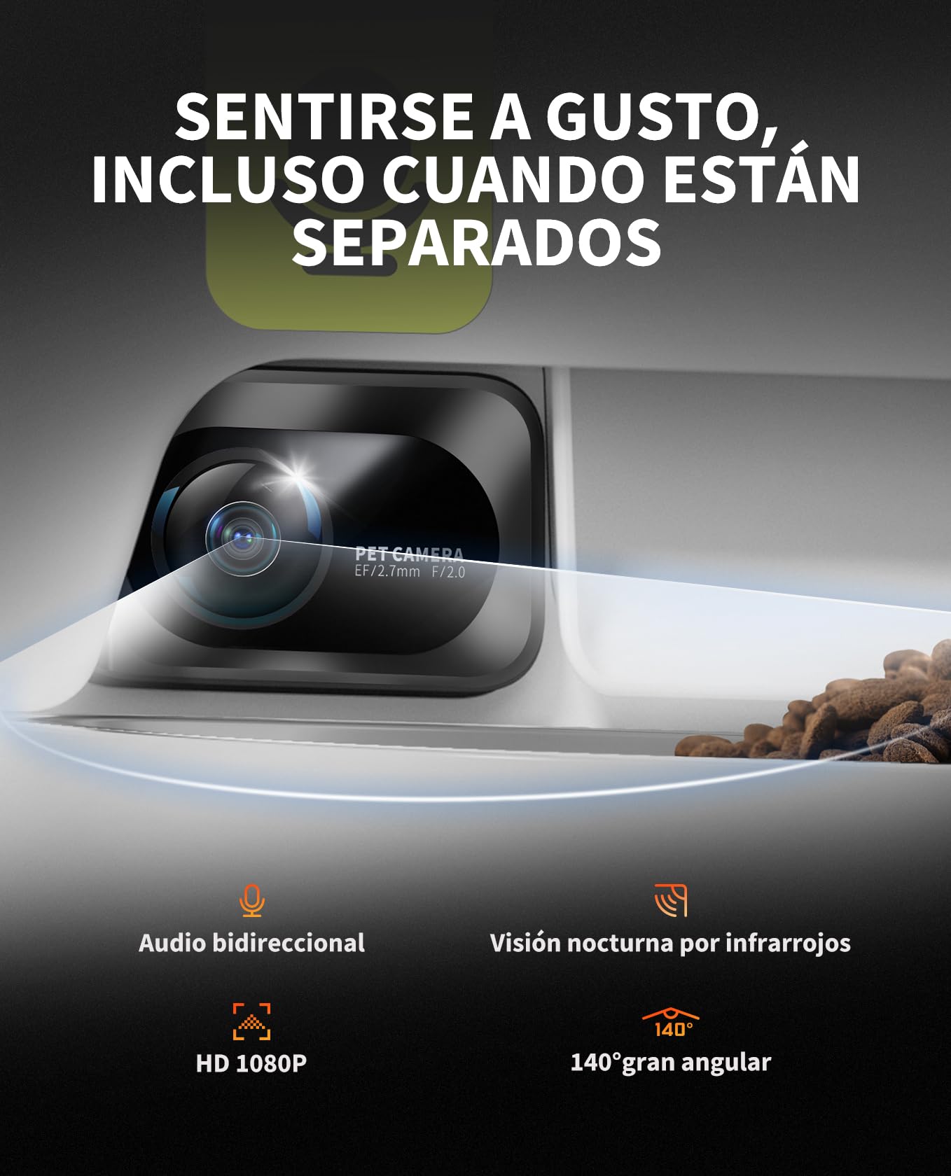 Primer plano del cuenco de acero inoxidable del alimentador PETKIT, destacando su fácil limpieza y durabilidad.