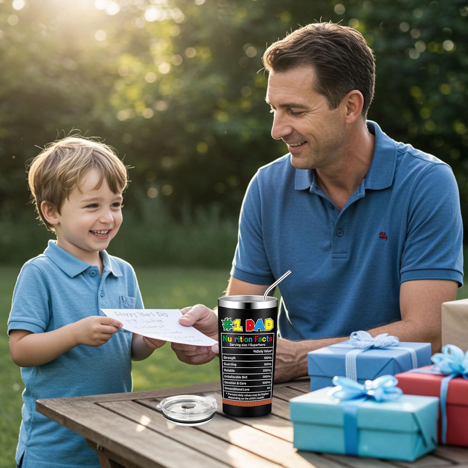 Funny Tumblers with Lids and Straws for Dad, Birthday Gifts for Dad Husband, Supper Daddio Tumbler Gift from Daughter Son Wife, 20 OZ Cups Keep Drinks Cold & Hot, Fathers Day Gag Gift - Image 6