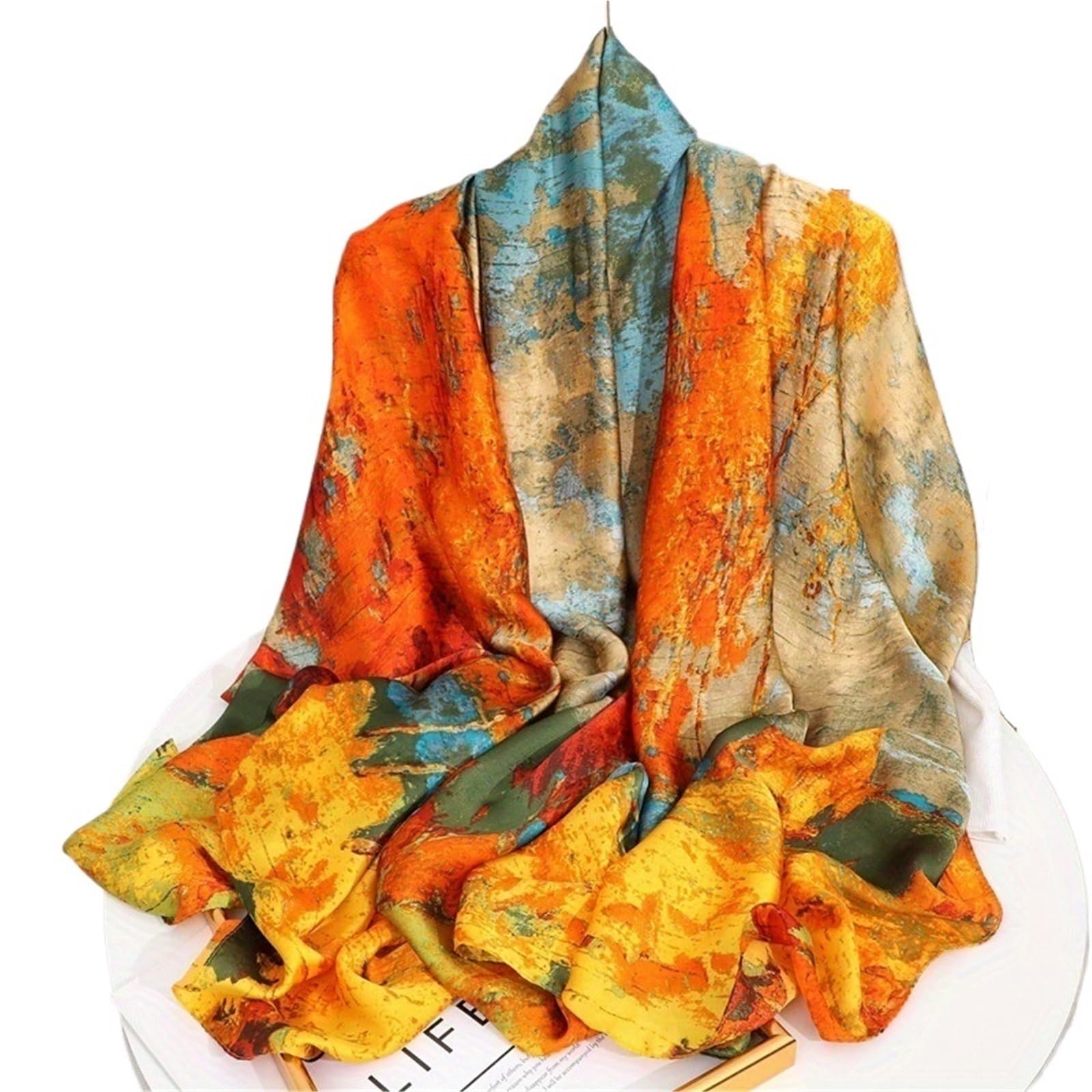 Szaliki, 180x90cm Satynowy Jedwabny Szalik Damski Duży Chusta Hidżab Opaska Plażowa Damska Bandana Foulard Turban dla Kobiet